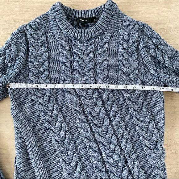 THEORY Twisting Cable Blue Wool-Blend Sweater - Picture 8 of 8